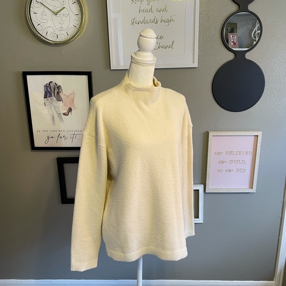 YAYA Women Cream Funnel Neck Sweater XL - Picture 12 of 12